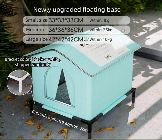 Small Size Elevated Indoor/Outdoor Pet Shelter(blue): Waterproof, Insulated for All-Season Warmth V888-ELOSUNG39055