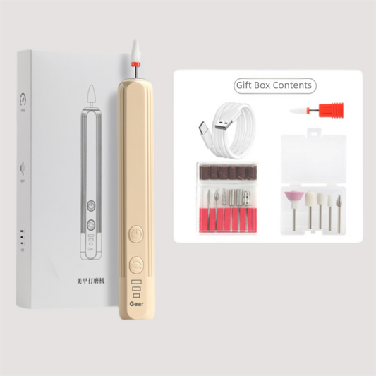 Khaki Pro Portable Electric Nail Drill Kit With 10 Bits - Fast, Quiet, Rechargeable V888-ELOSUNG39060