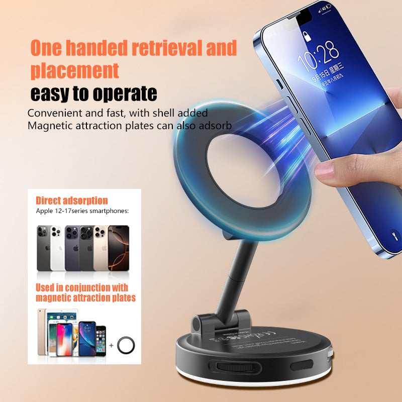 Black 2-in-1 Folding Portable Selfie Light and Magnetic Phone Stand - Vlogging Ring Light with Adjustable V888-ELOSUNG39061