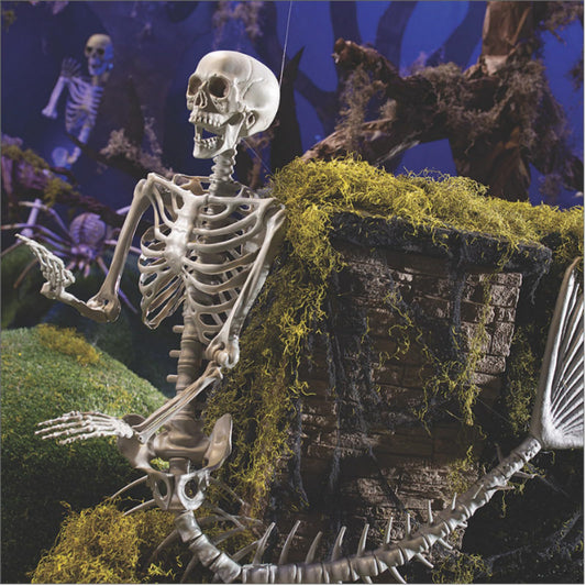 Halloween 31.5 inch Poseable Mermaid Skeleton Prop Haunted Decor V888-ELOSUNG39063