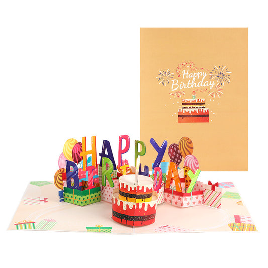 Interactive 3D Pop-Up Birthday Card with Music, Light V888-ELOSUNG39064