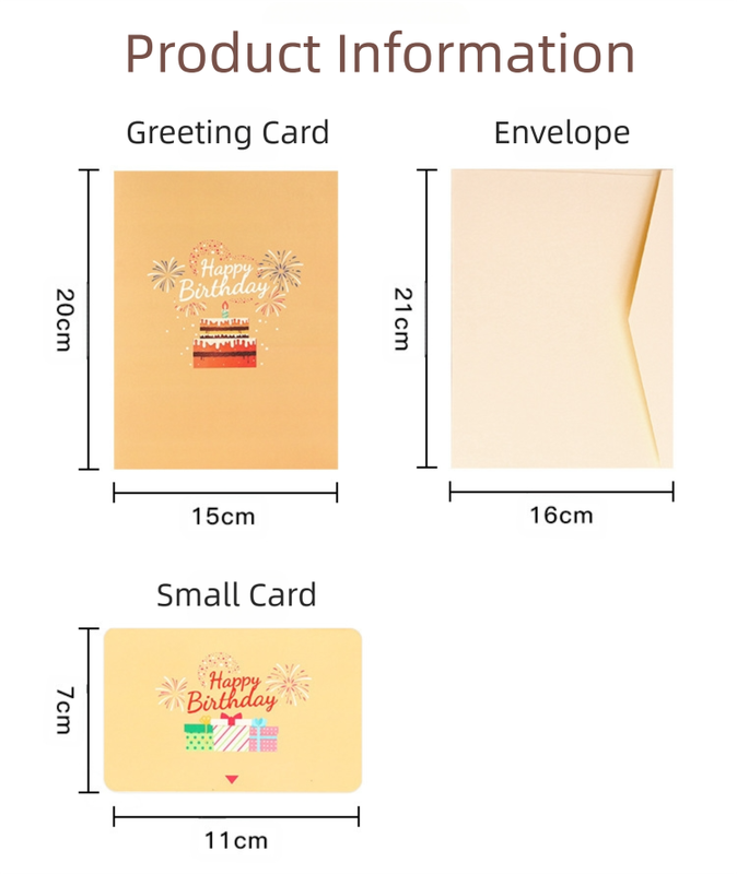 Interactive 3D Pop-Up Birthday Card with Music, Light V888-ELOSUNG39064