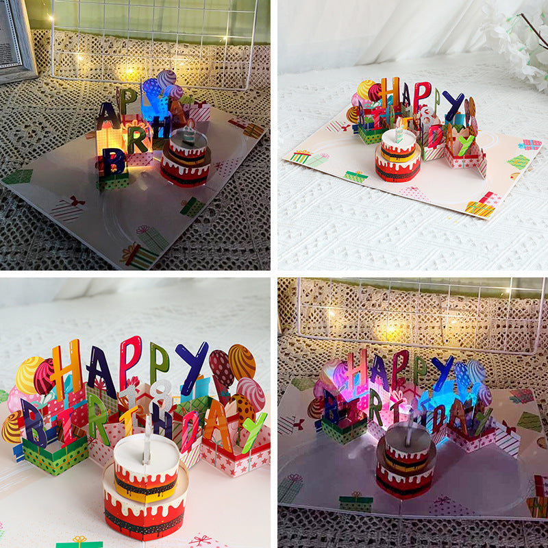 Interactive 3D Pop-Up Birthday Card with Music, Light V888-ELOSUNG39064