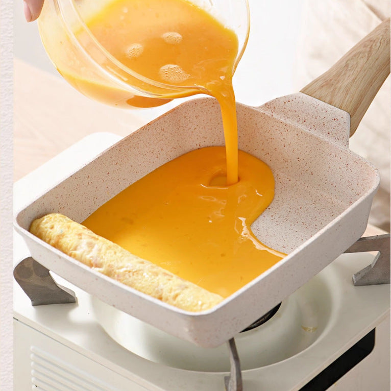 White Rectangular Non-Stick Frying Pan 19x14x4cm - Open, Induction & Gas Compatible V888-ELOSUNG39065