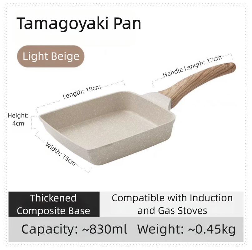 White Rectangular Non-Stick Frying Pan 19x14x4cm - Open, Induction & Gas Compatible V888-ELOSUNG39065