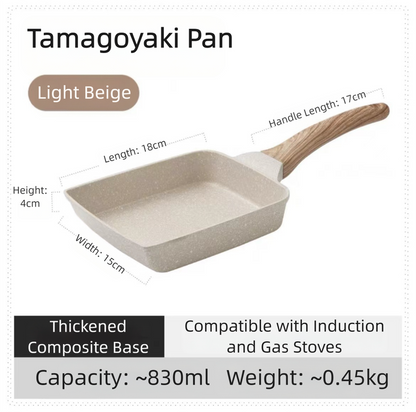 White Rectangular Non-Stick Frying Pan 19x14x4cm - Open, Induction & Gas Compatible V888-ELOSUNG39065