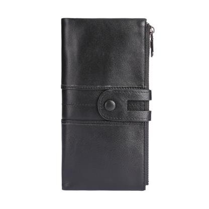 Black Premium Leather Long Wallet Clutch Organizer 19x10x3cm - 15 Card Slots V888-ELOSUNG39070