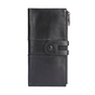 Black Premium Leather Long Wallet Clutch Organizer 19x10x3cm - 15 Card Slots V888-ELOSUNG39070