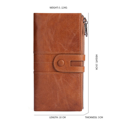 Black Premium Leather Long Wallet Clutch Organizer 19x10x3cm - 15 Card Slots V888-ELOSUNG39070