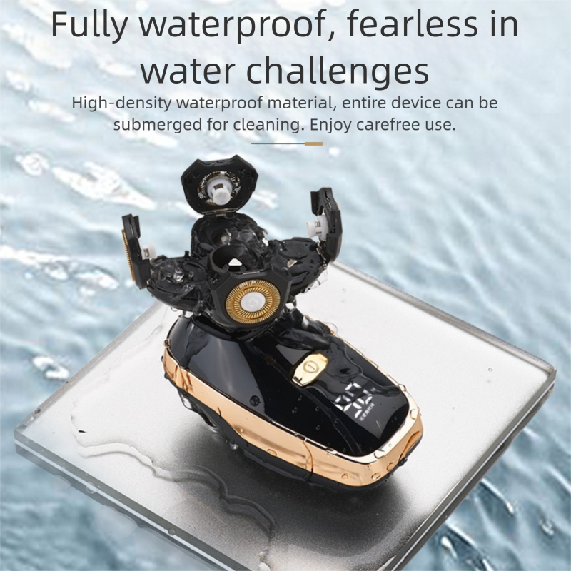 Black 5-Head Rotary Shaver - Waterproof & wireless V888-ELOSUNG39076