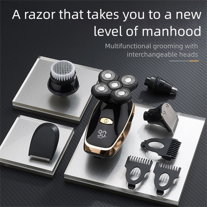 Black 5-in-1 Head Shaver & Grooming Kit - USB Charge V888-ELOSUNG39077