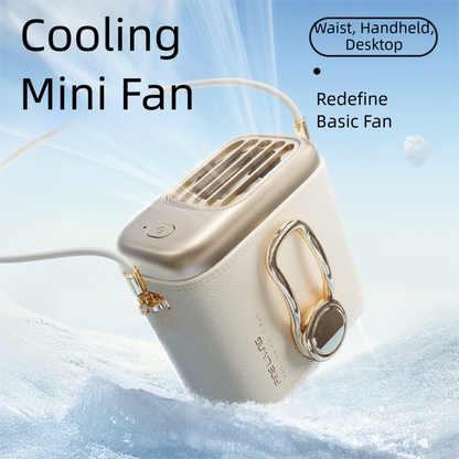 Orange Portable Fan for Outdoor, Waist Clip, and Desktop Cooling V888-ELOSUNG39079