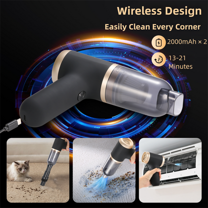 Black Portable 2-in-1 Cordless Vacuum Duster Kit with 2 Attachments V888-ELOSUNG39081