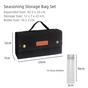 Black canvas spice storage box (9.1 x 4.7 x 2.8 inches) With 10 bottles V888-ELOSUNG39088