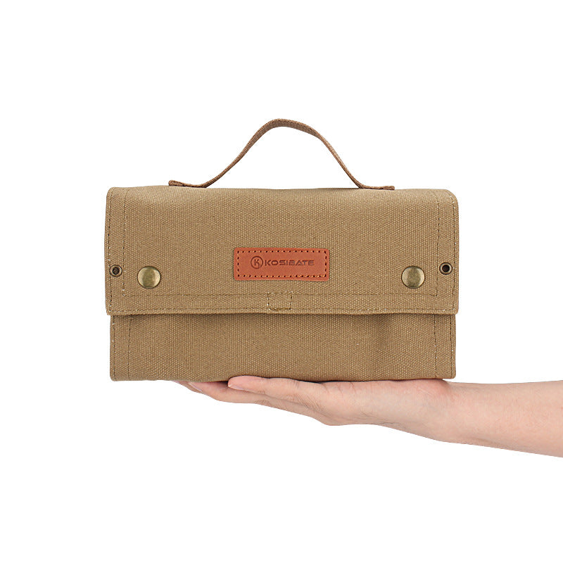 Green canvas spice storage box (9.1 x 4.7 x 2.8 inches) With 10 bottles V888-ELOSUNG39089