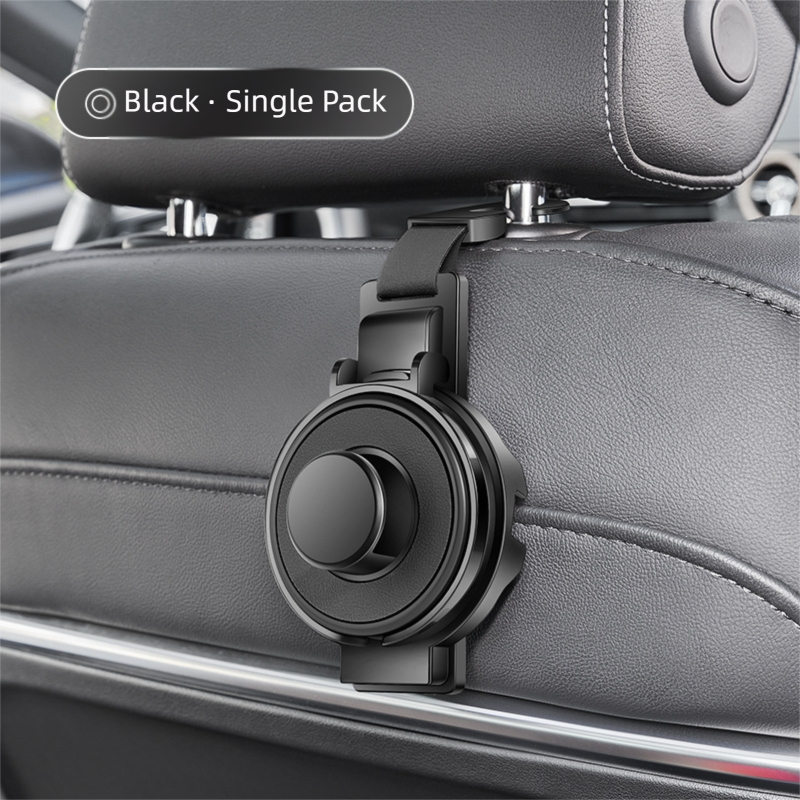 Black 3-in-1 Car Headrest Organizer Hook V888-ELOSUNG39092