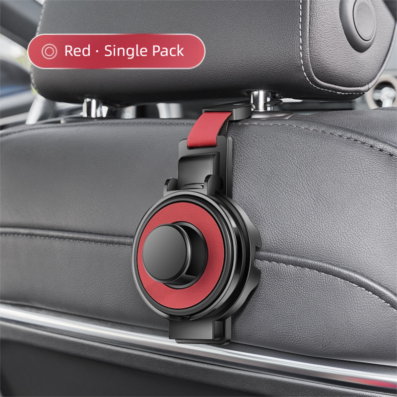 Red 3-in-1 Car Headrest Organizer Hook V888-ELOSUNG39093