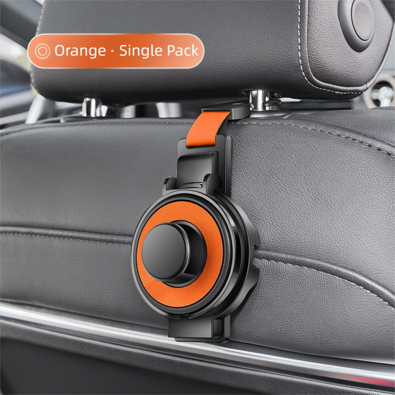 Orange 3-in-1 Car Headrest Organizer Hook V888-ELOSUNG39094