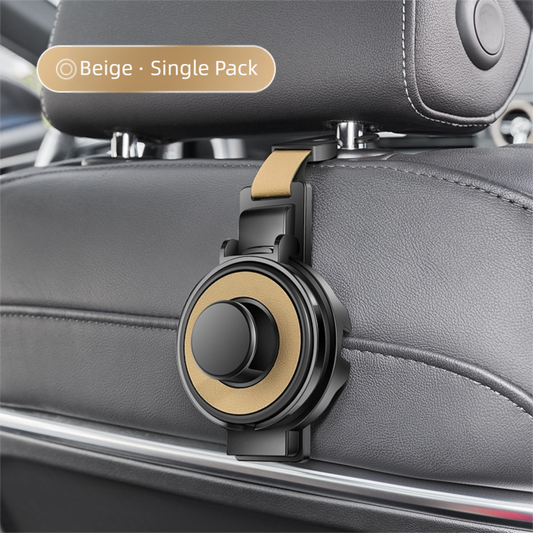Beige 3-in-1 Car Headrest Organizer Hook V888-ELOSUNG39095