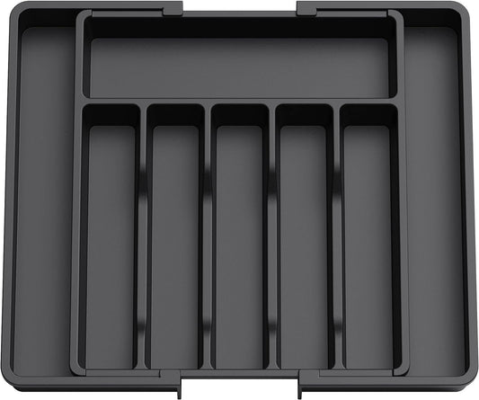 Black Adjustable Cutlery Tray (33-57cm) V888-ELOSUNG39098