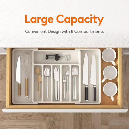 Grey Adjustable Cutlery Tray (33-57cm) V888-ELOSUNG39100