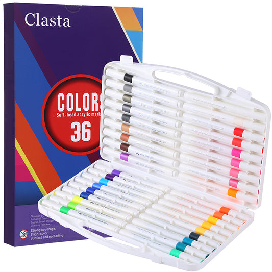 36 Color Acrylic Markers - Soft Brush Tip V888-ELOSUNG39103