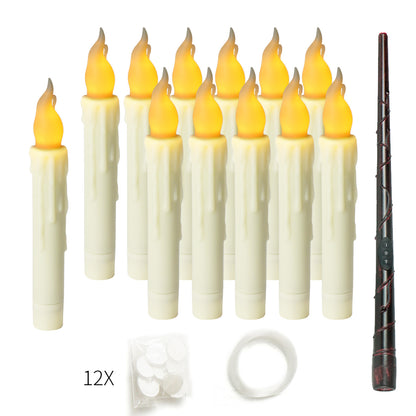 12-Pack LED Taper Candles, Remote, Hooks, & Line V888-ELOSUNG39107