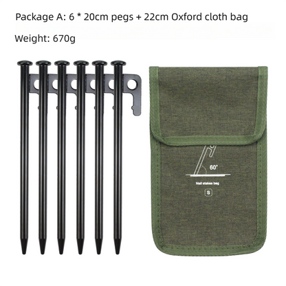 2pc Heavy-Duty 20cm Tent Stakes Kit (6 Pegs /pc) with Carry Bag V888-ELOSUNG39109