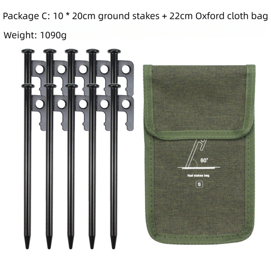 2pc Heavy-Duty 20cm Tent Stakes Kit (10 Pegs/pc) with Carry Bag V888-ELOSUNG39111