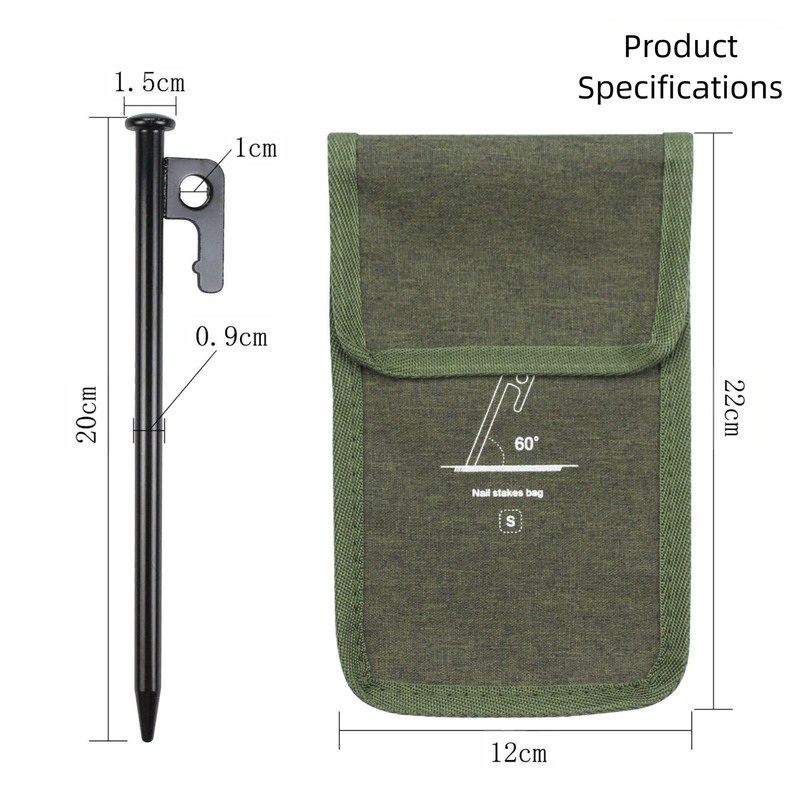 2pc Heavy-Duty 20cm Tent Stakes Kit (10 Pegs/pc) with Carry Bag V888-ELOSUNG39111