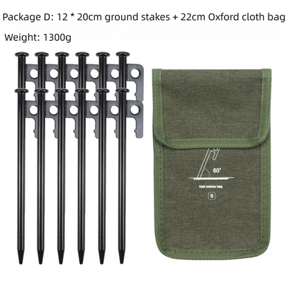 2pc Heavy-Duty 20cm Tent Stakes Kit (12 Pegs/pc) with Carry Bag V888-ELOSUNG39112