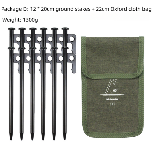2pc Heavy-Duty 20cm Tent Stakes Kit (12 Pegs/pc) with Carry Bag V888-ELOSUNG39112