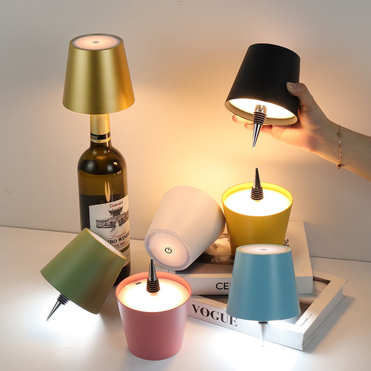 Black Cordless Tri-Color Wine Bottle LED Lamp V888-ELOSUNG39113