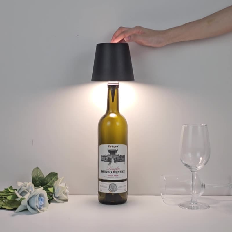 Deep-Blue Cordless Tri-Color Wine Bottle LED Lamp V888-ELOSUNG39116