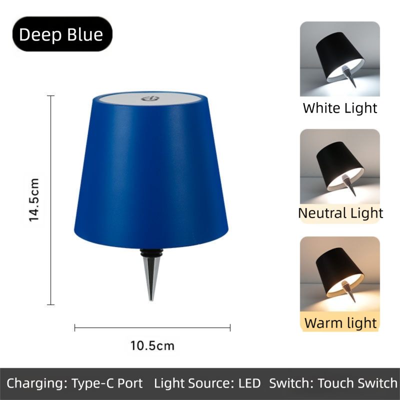 Deep-Blue Cordless Tri-Color Wine Bottle LED Lamp V888-ELOSUNG39116