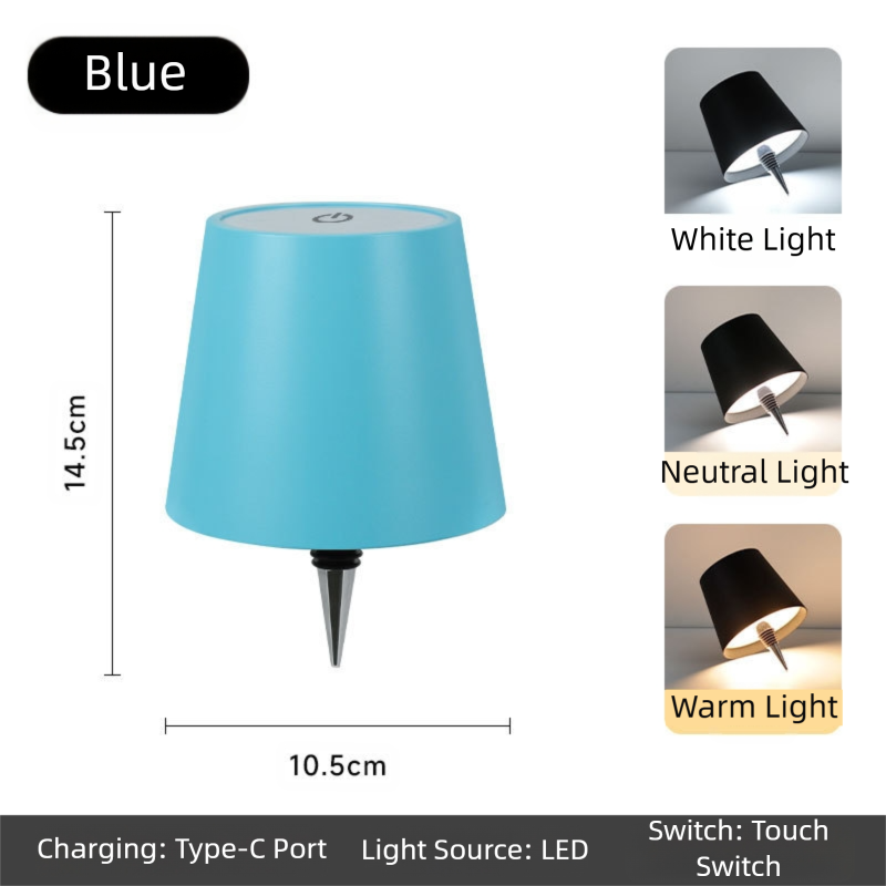 Blue Cordless Tri-Color Wine Bottle LED Lamp V888-ELOSUNG39117