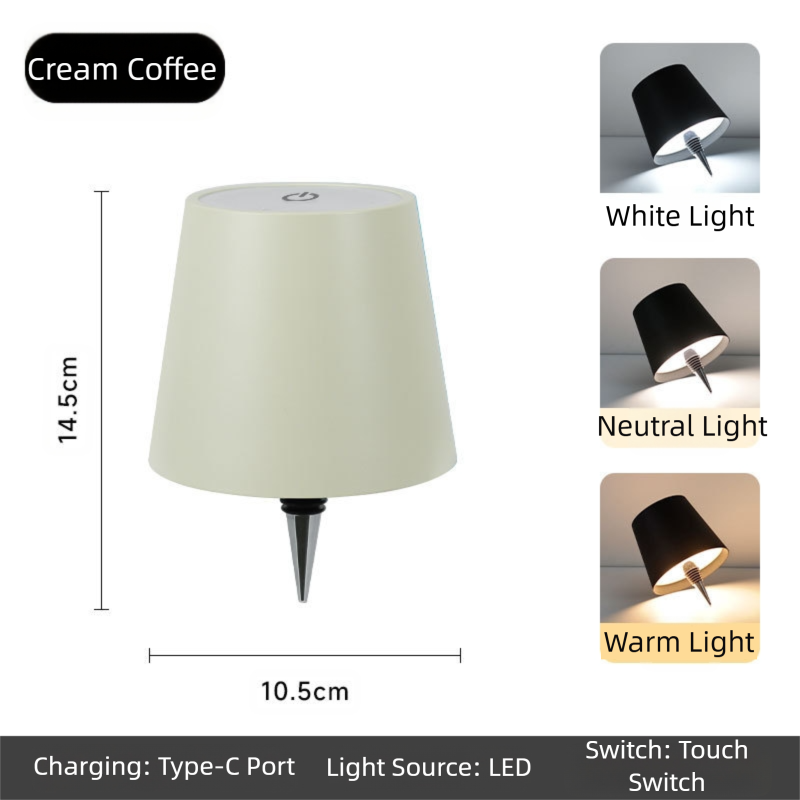 Cream-Coffee Cordless Tri-Color Wine Bottle LED Lamp V888-ELOSUNG39118