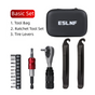 Compact Bicycle Ratchet Tool Kit - Bidirectional Wrench,Magnetic Bits & Tire Levers V888-ELOSUNG39124