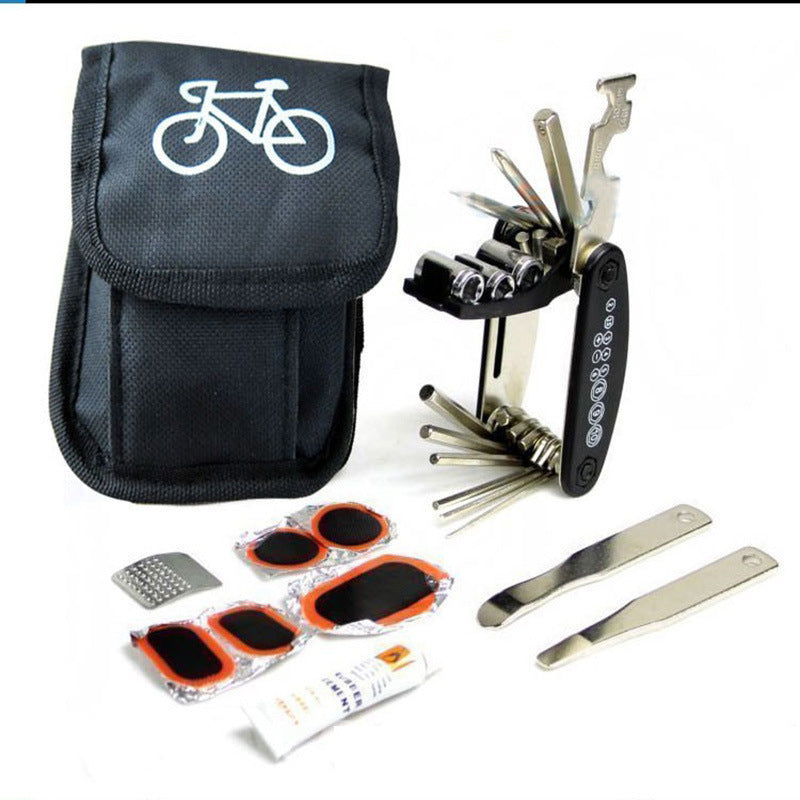 16-in-1 bicycle repair tool kit - multi-tool, tire patch, tire lever & file V888-ELOSUNG39128