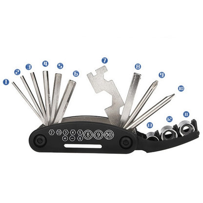 16-in-1 bicycle repair tool kit - multi-tool, tire patch, tire lever & file V888-ELOSUNG39128