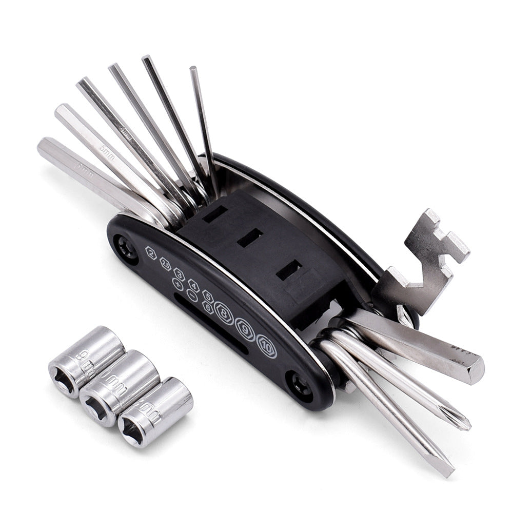 16-in-1 bicycle repair tool kit - multi-tool, tire patch, tire lever & file V888-ELOSUNG39128