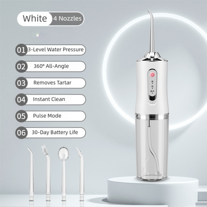 White Cordless Water Flosser, USB Rechargeable with 4 Tips V888-ELOSUNG39129