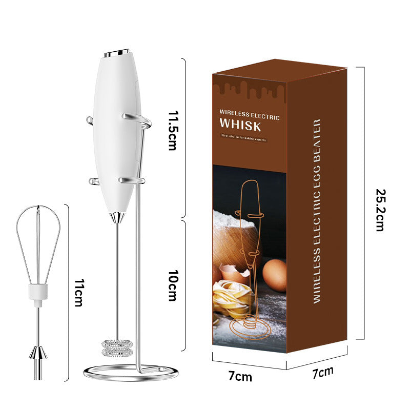 White Battery-Powered Frother and Whisk with Stand V888-ELOSUNG39134