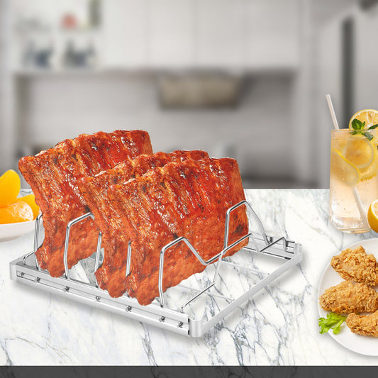 2-Pack Foldable Stainless Steel Rib Racks(26.6 x 22.2 x 2.3 cm) V888-ELOSUNG39135