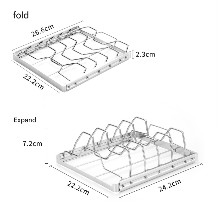 2-Pack Foldable Stainless Steel Rib Racks(26.6 x 22.2 x 2.3 cm) V888-ELOSUNG39135
