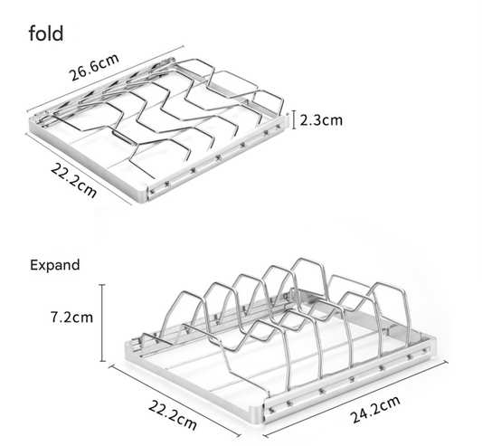 2-Pack Foldable Stainless Steel Rib Racks(26.6 x 22.2 x 2.3 cm) V888-ELOSUNG39135