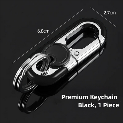 3pc Black Durable Zinc Alloy Carabiner Keychain - Secure Twist Lock & Dual Key Rings V888-ELOSUNG39139
