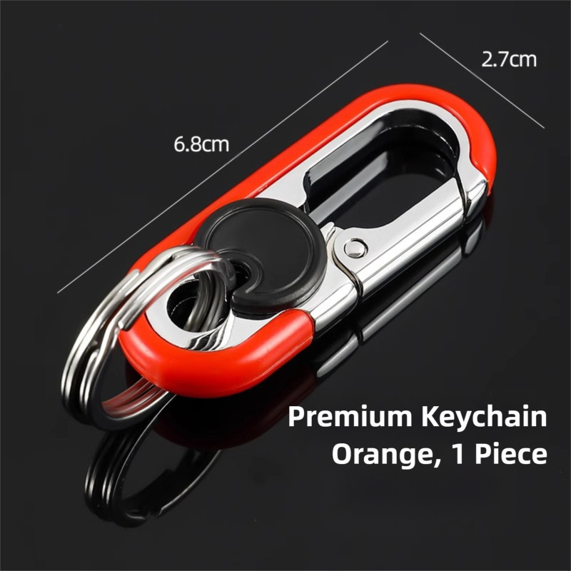 3pc Red Durable Zinc Alloy Carabiner Keychain - Secure Twist Lock & Dual Key Rings V888-ELOSUNG39141