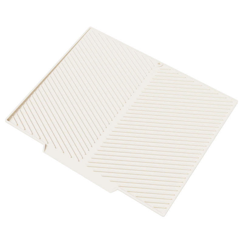 2PC White Multi-Use Drain Mat (37x27 cm) - Non-Slip Heat Protection for Dish Drying & Prep V888-ELOSUNG39157