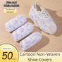 50 Pieces Thickened Non-Woven Disposable Shoe Covers (Blue Rabbit) - Universal Fit (EU Size 34-45) for Guests V888-ELOSUNG39169